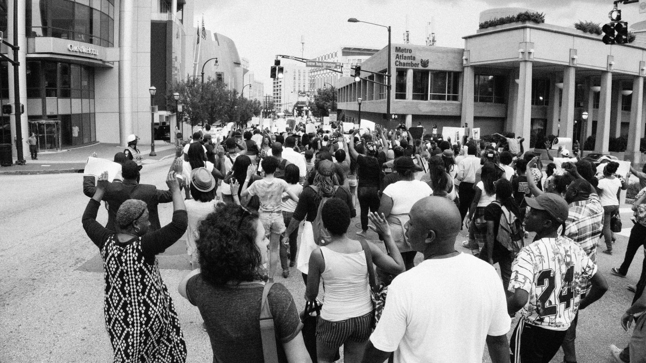 stephenphilms:  August 18th 2014 in Atlanta Georgia a peaceful Rally for the Justice