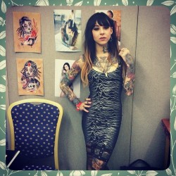 gogoblackwater:  #ootd Brighton tattoo convention day 2: @lovelysallycb Pulsar dress / @noctex garters - see you today!
