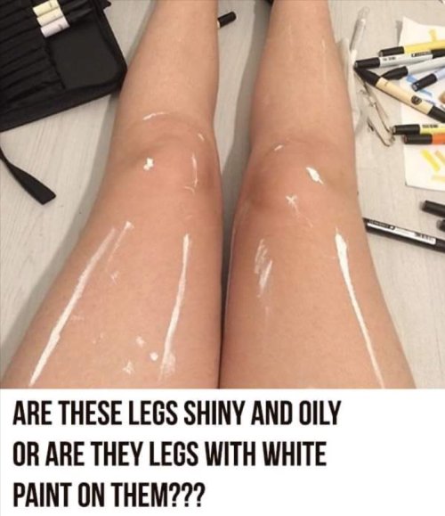 metalbatteryzone:  snugglebull:  fuks:  fuks:  this fucked me up  it wasshiny and oily at first but now I can only see paint  there are artist’s tools around the legs so i’m gonna go with paint   