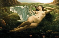 threegracesphotography:  “Leda And The Swan” Giovanni Rapiti  I’d love to do a photo realization of this concept