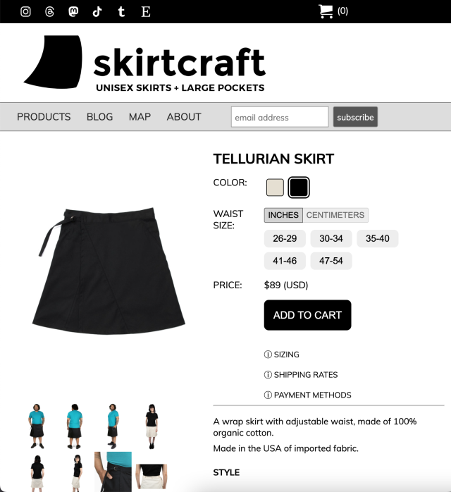 Tellurian wrap skirt on skirtcraft.com