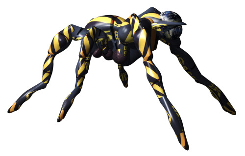 Spidery industrial mobility suits for giant posthuman factory workers. There&rsquo;s a bit of ant, w