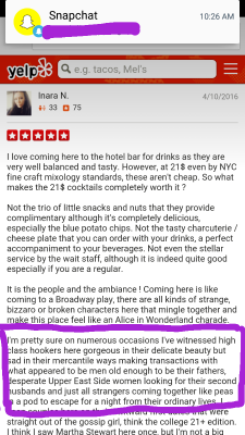 virgincatholicsugar:  I’m leaving for an appointment in an hour, and this is one of the Yelp reviews for the hotel. Ugh, bitch, stfu.  Girl, don&rsquo;t worry, she sounds insane. She&rsquo;s trying so hard to sound like a sophisticated, professional