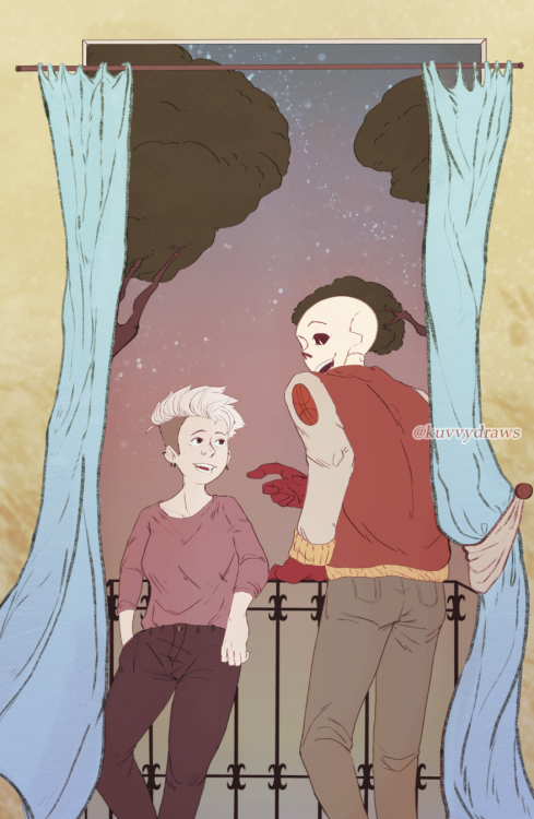 kuvvydraws: A date with a handsome man! Skeleton! …Uh, a monster who smells like the moon?@bo