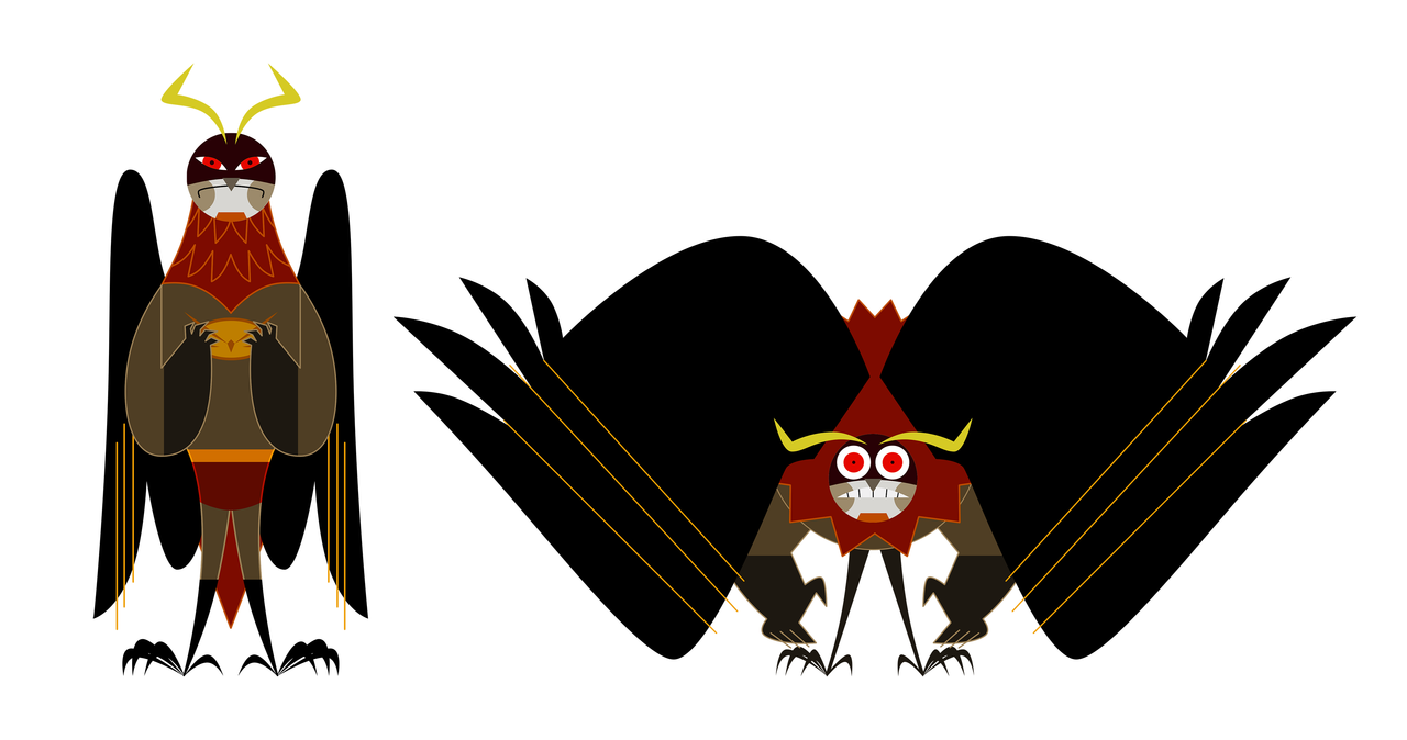 winslowdraws:owl defense modes: thin &amp; spooky and Dont Touch Me Im BIG
