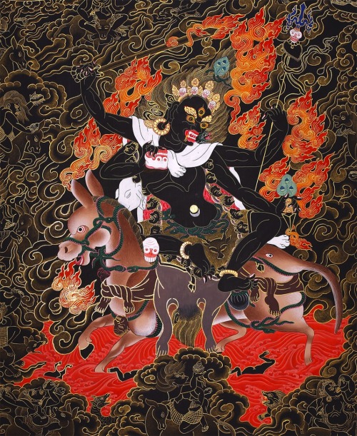 rasarnava: Palden Lhamo, Glorious Goddess, the Tibetan form of Shri Devi. She rides a fire-breathing