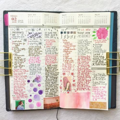 Week 7’s pages. Some weeks I feel totally inspired, other weeks I struggle with what to do wit