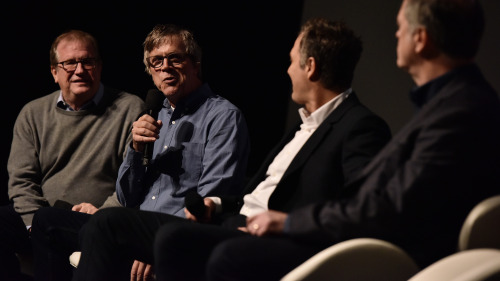 Mark, Todd Haynes, Rob Bilott and Pete Hammond at Deadline Contenders Dark Waters Panel at DGA Theat