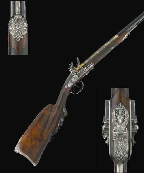 An addendum to my previous post, what is typically auctioned by Bonhams. A double barrel flintlock f