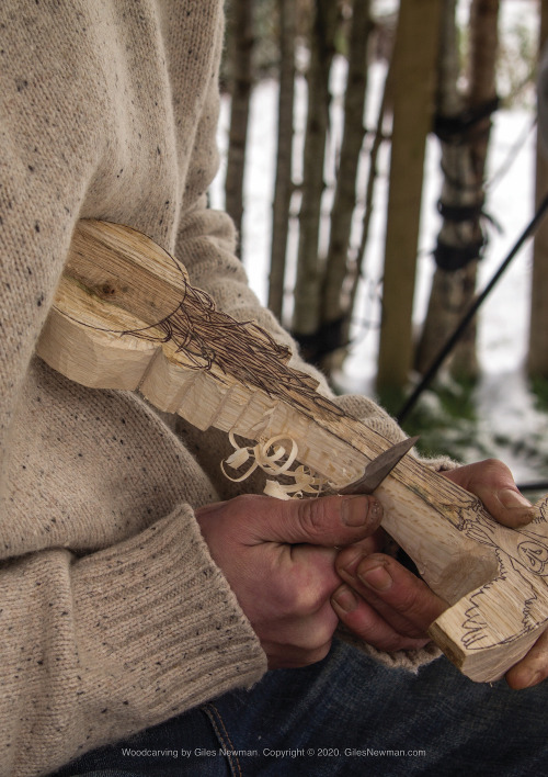 The Barn Owl Spoon (2018) - SoldCarved in English Oak by axe and knife.This spoon was inspired by a 