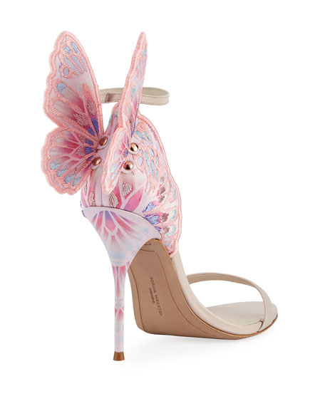 blushingenue:SOPHIA WEBSTER Chiara Embroidered Butterfly Sandals, Nude In Pink.