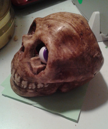 Got a jolt this morning when I noticed my eyeless skull looking at me. Took me a