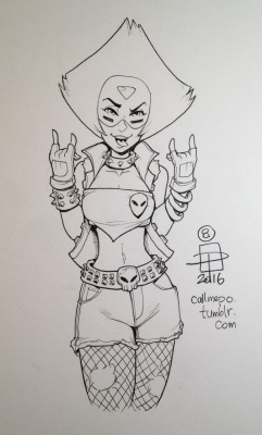 callmepo:  Inktober day 8 - rock. Peridot