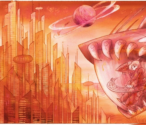 illustration of the sheriff and king of Nottingham planet for my robin hood in space concept design 
