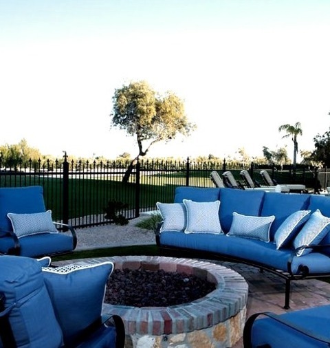Porch Backyard In PhoenixThis Is An Illustration Of A Sizable Brick Back Porch With A Fire Pit In A Transitional
