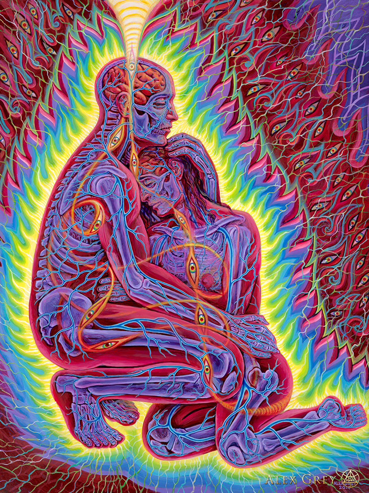 fuckyeahalexgrey:  Alex Grey - Progress of the Soul pt. 12 &ldquo;Cuddle&rdquo;