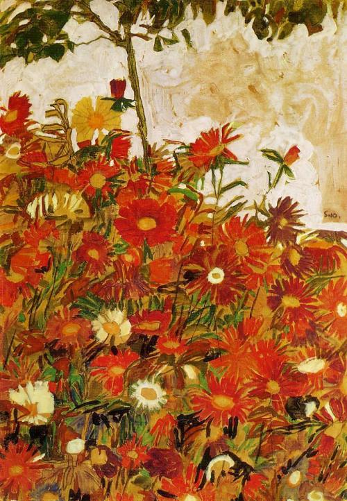 egonschiele-art: Field of Flowers, 1910 Egon Schiele