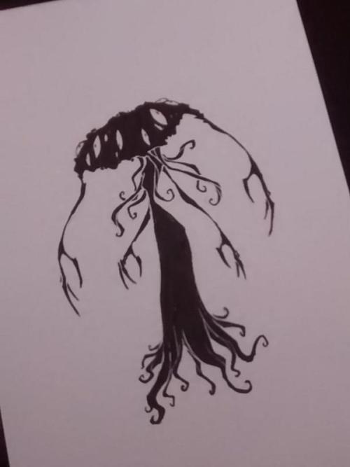 More Eldritch #Inktober pieces! The Outsider, Winter Lantern (from Bloodborne), Shudde Me’ll, Pengui