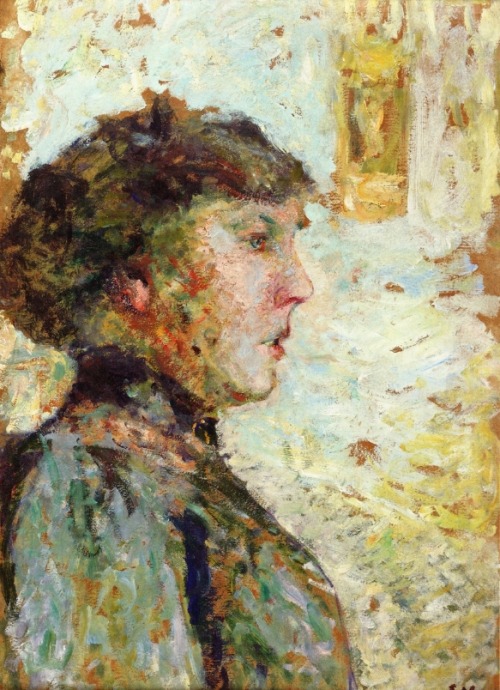 Portrait of a Woman in Profile, 1908, Edouard VuillardMedium: oil,board