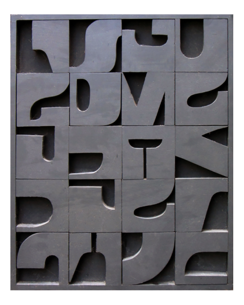 Norman Ives, typeface as art. More about Ives: printmag1/ Untitled, 1959. Collage. Synthetic polymer