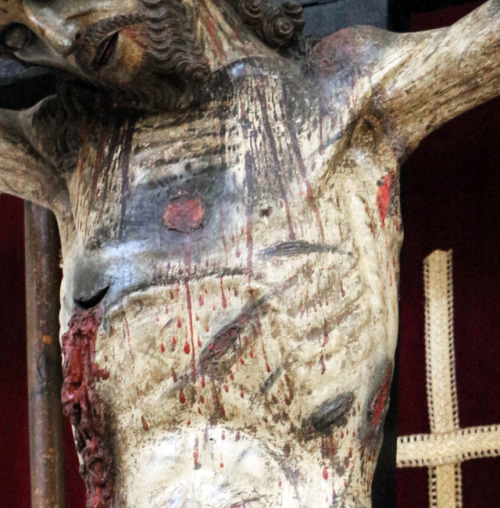 Umile da Petralia - Crucifix (1529). Detail.In the Church of Santa Maria Maggiore, Miglionico.