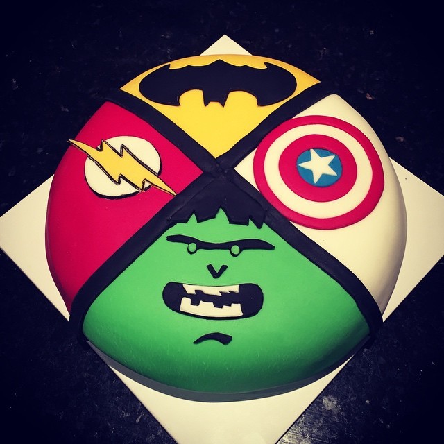 fourlittletesters • Ethan's superhero birthday cake #hulk #flash...