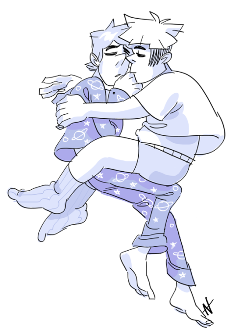 I got a couple sleepy/hurt/comfort headcanons for these two nerds, and now look what happened &h