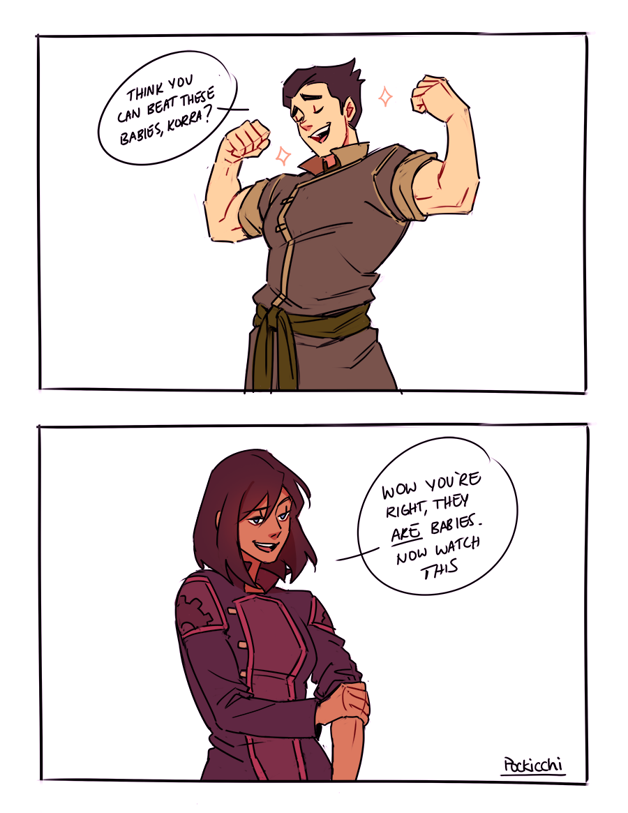 pockicchi: this is why korra never wears long sleeves twitter | ig 