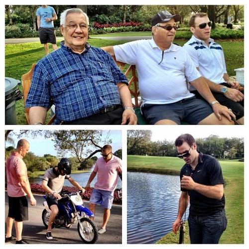 Bruins past & present all together today and happy to spend time together at the Jacobs’ house - including Chief, Harry Sinden, Shawn Thornton, Tuukka Rask (on the bike), Dennis Seidenberg, Rich Peverley and Johnny Boychuk. #nhlbruins