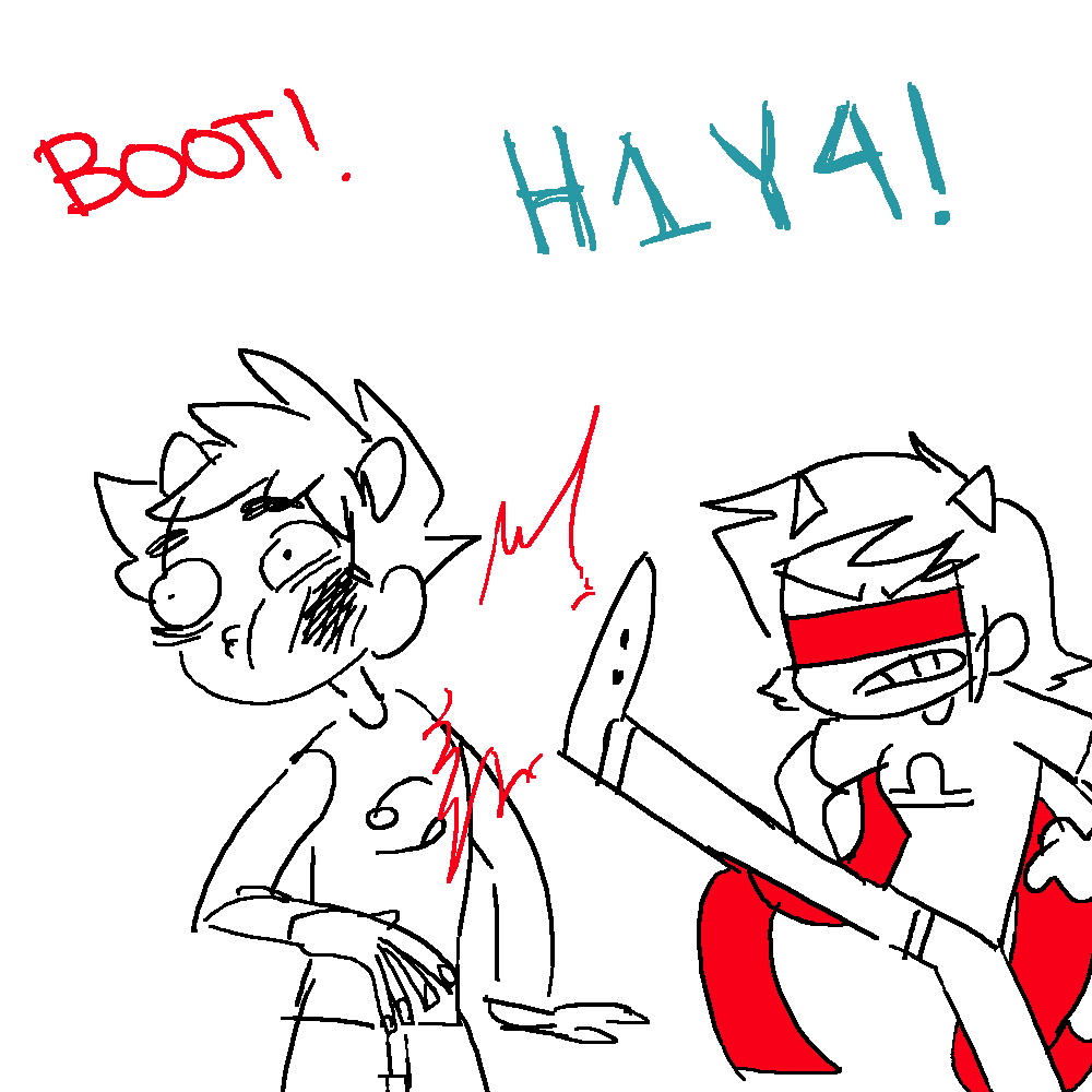 a gif of terezi kicking people in the face 
