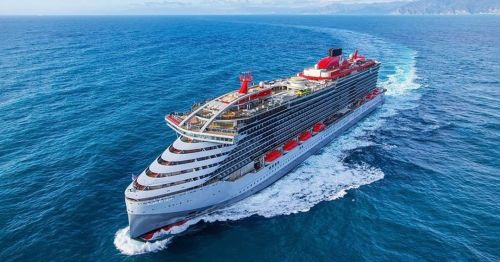 A ship or a shoe?This is brand-new cruise line Virgin Voyages’ brand-new cruise ship Scarlet Lady. T