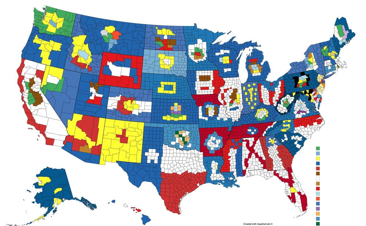 kingjaffejoffer: miraculoushufflepufftrash:   mapsontheweb:  The flags of every U.S.