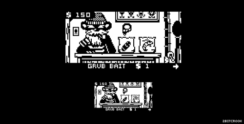 Some fanart of Tackle Box, a very cute fishing game for Arduboy and can be played here!