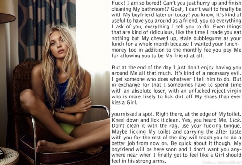 femdomcuriousme:(Elsa Hosk) Request: Elsa Hosk - hopeless friendzoned guy gets humiliated and loses 