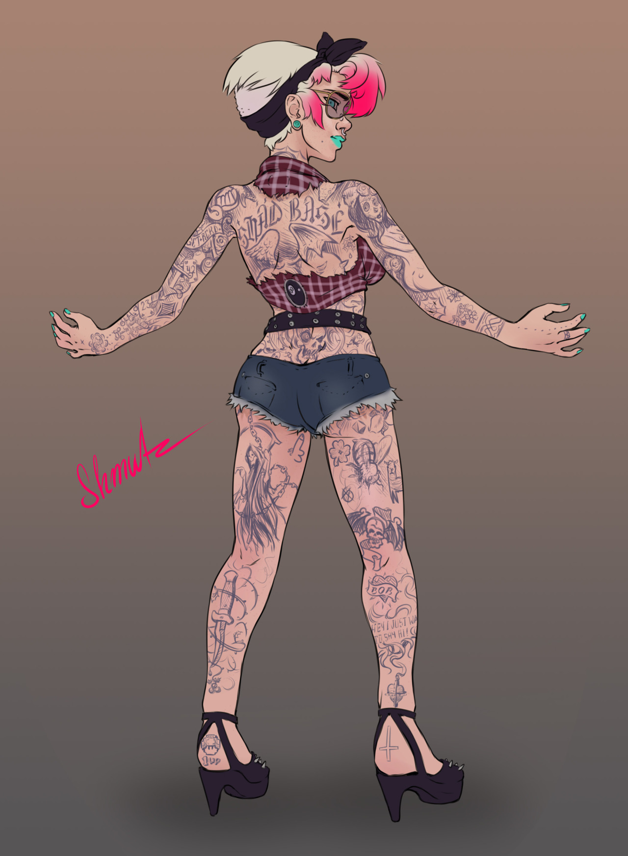 shmutz-art:  2 rockabilly designs with each 2 different views for Shadman’s contest