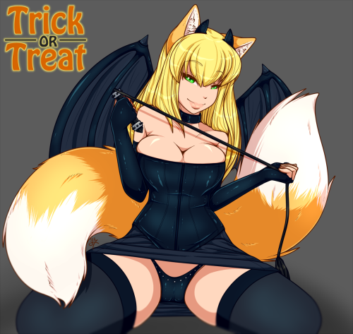 HAPPY HALLOWEEN!!!Halloween commission for tangopapatango of cutie Kat “trick or treating”!I don’t think they’ve seen this yet, but I wanted to post this before I left for a party tonight I hope it’s ok!