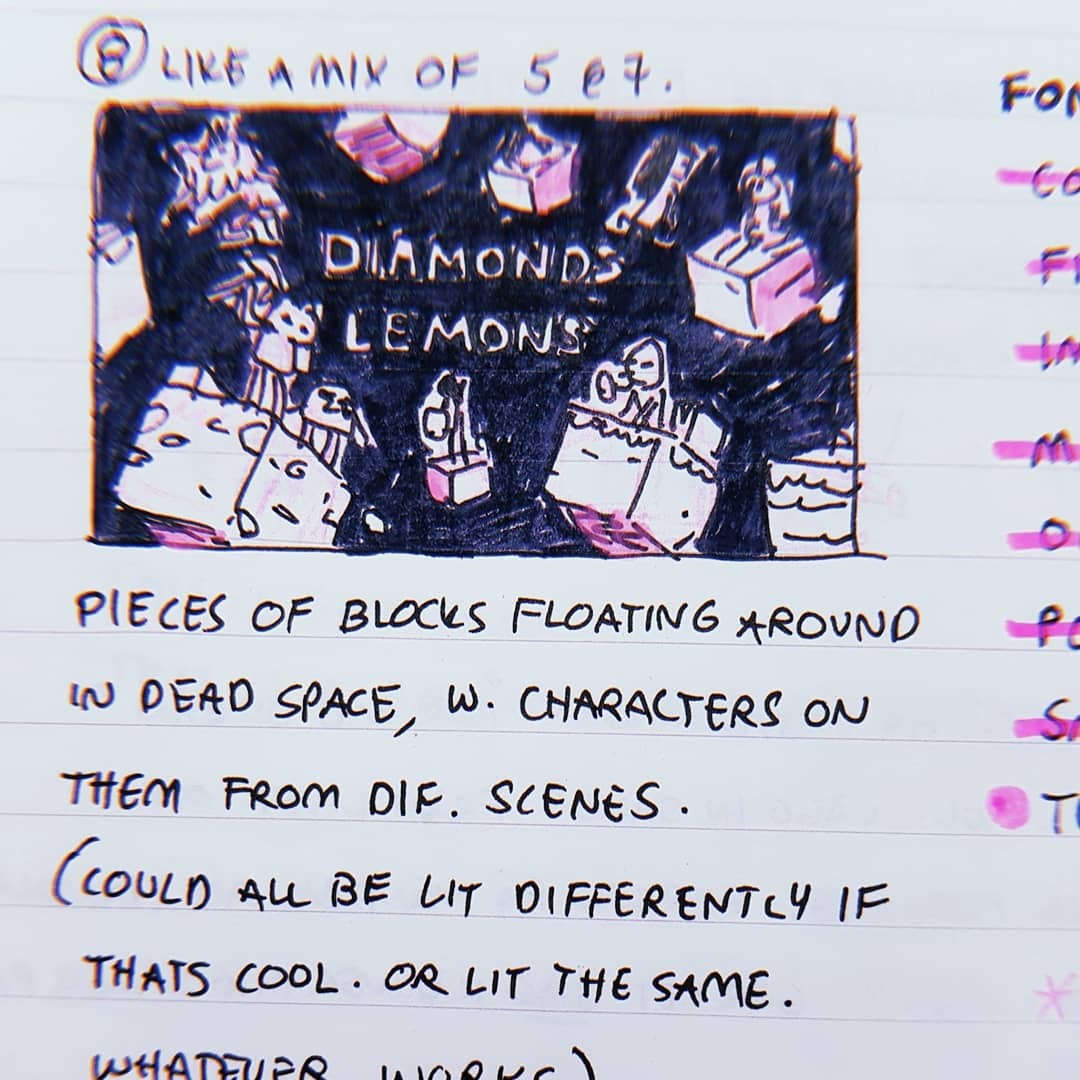 hannakdraws:Diamonds and Lemons (Minecraft special) title card brainstorm/thumbnail,