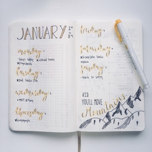 sweeterstudies:January (so far) in my bujo ✨