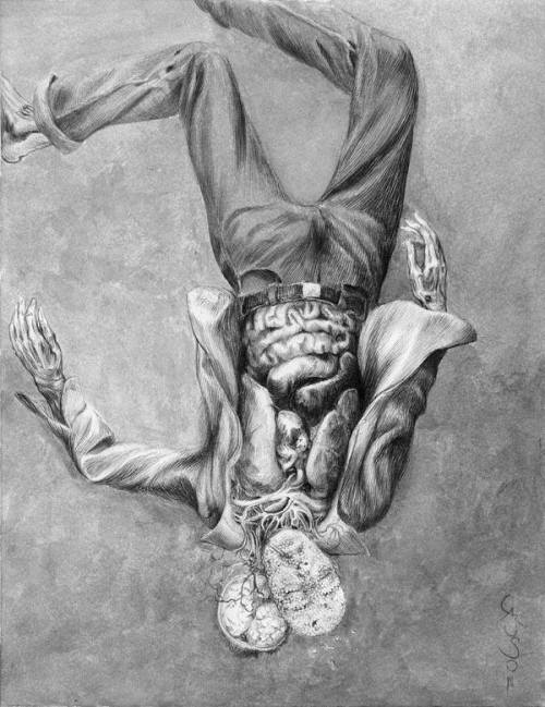 slobbering:  Interior illustration by artist Santiago Caruso from Black Labyrinth Book I: “The Walls of the Castle” by Tom Piccirilli.