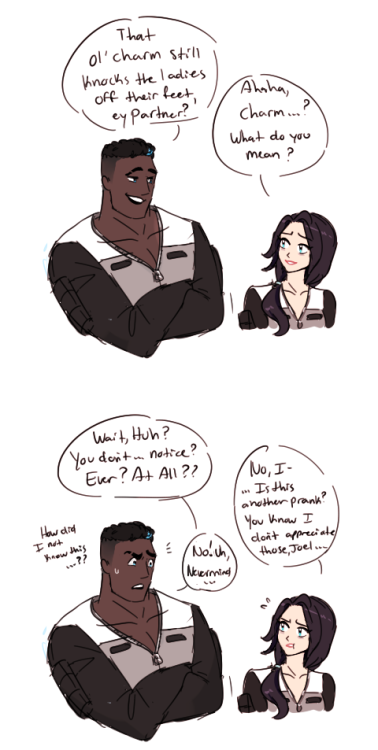 space ocs talking about the new girl. the princess is embarrassing and Adara is a tall innocent flower