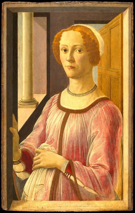 Esmeralda Brandini by Sandro Botticelli, c. 1475 and reconstruction of her dress by Isabelle de Borc