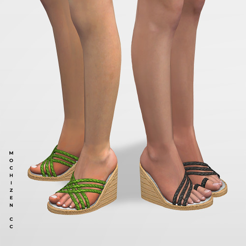 MOCHIZEN CC - WEDGE SANDALSOriginal Meshes (Sandals by Me/ Feet by @magic-bot)Base Game / HQ Mod C
