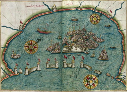 alfiusdebux:Venice, as rendered by Ottoman admiral and cartographer Piri Reis in his Kitab-i Bahriye