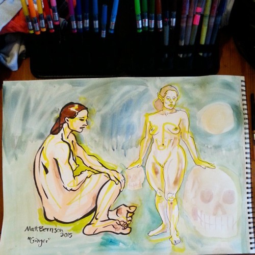 Porn Put some color into a sheet of life drawings photos