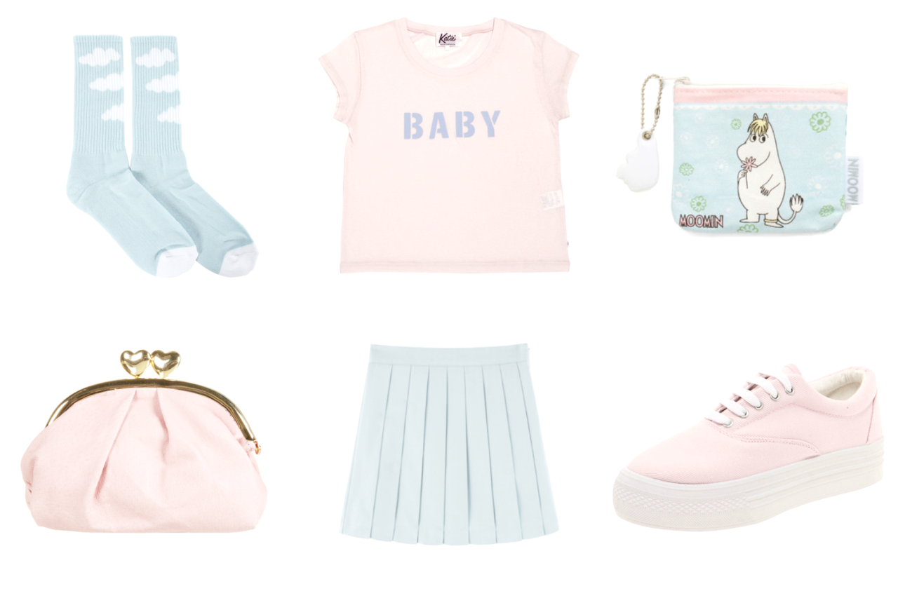 milkeu:  baby pink + blue 