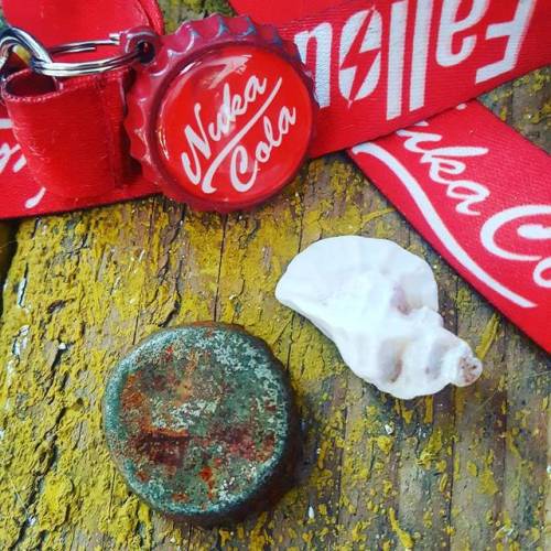 nikkiwash3r3: Found this bottle cap at the beach today gave me ncr vibes with the shell