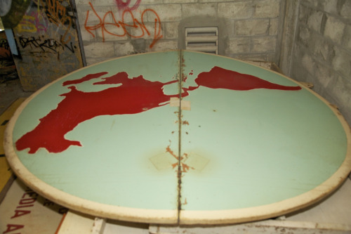 abandoned-playgrounds: One rad former table at the abandoned Miami Marine Stadium. More –> http:/