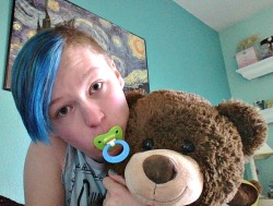 tiny-devil-chronicles:  Guys I had to use a new baby at school as an excuse but I finally got a paci and I’m so happy and it has a little handle and??? My life is complete.