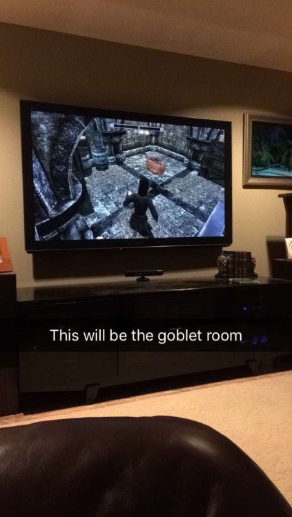 hiddenskyrim:  writing-is-a-bitch:  so this is how I spend my wednesday nights…  I’m not even remotely close to finished. Any goblet I find is going into the hoard   Gobletborn!