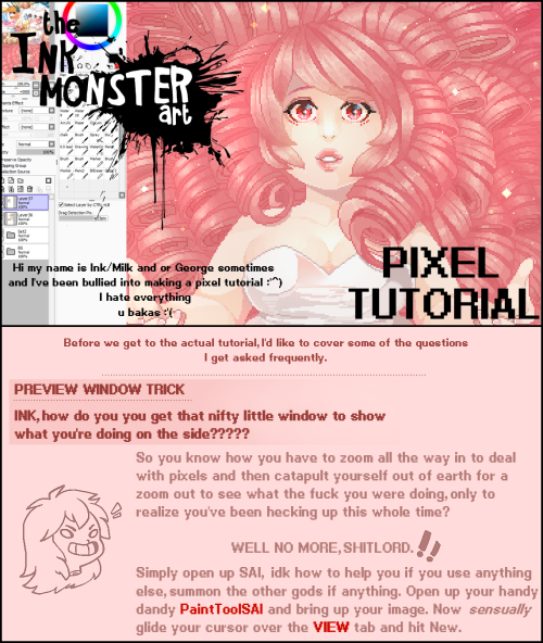 the-ink-monster:  You guys kept asking and asking and I finally gave in!So here you go, how I do pixels and other various tips :’) Now go away. 